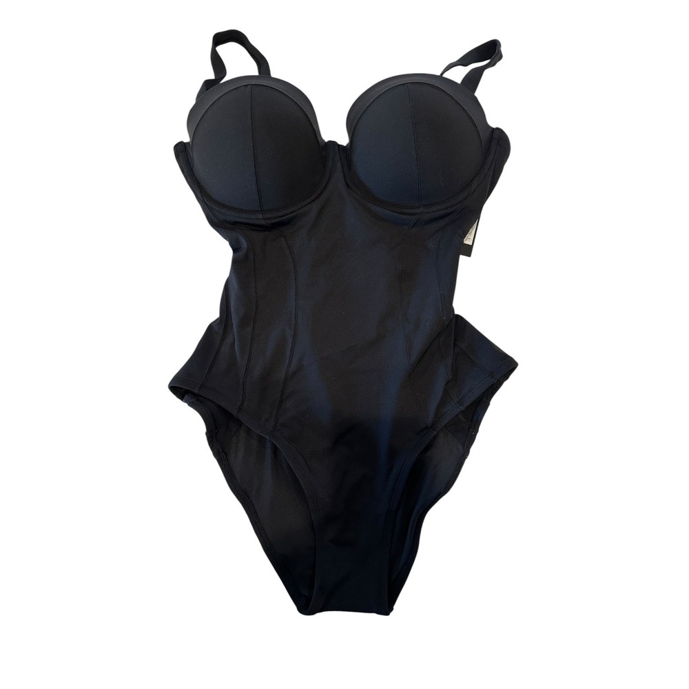 TA3 Lushy One Piece Swimsuit Black Underwire Shaping Women's M Short F/G Cups